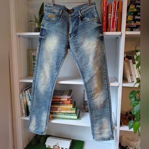 Vintage Superdry Japan Men's Blue Jeans Denim Slim Fit Size 30 Y2K